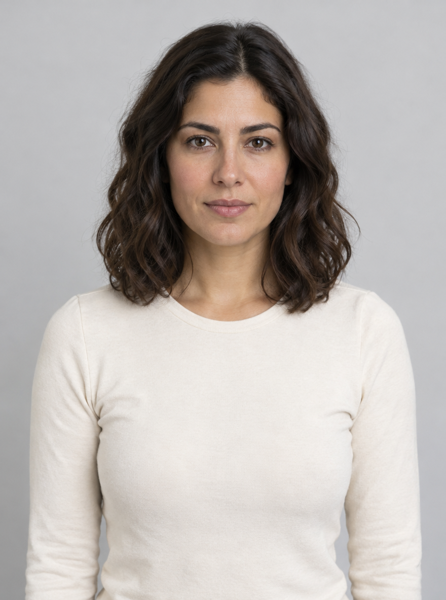 AI-generated fictional adult reference portrait